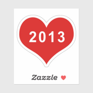 pegatina de Vinyl de Red Love Heart 2013