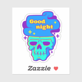 Pegatina de Vinyl de Skull Nocturno