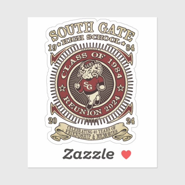 Pegatina de Vinyl Ramsey de South Gate H.S. Person (Hoja)