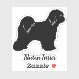 Pegatina de Vinyl Tibetano Terrier Dog Silhouette