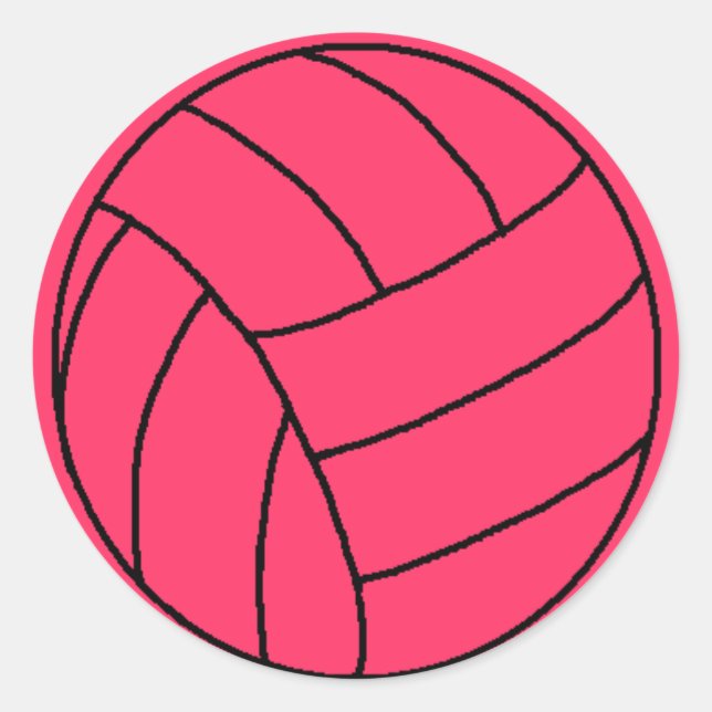 Pegatina de voleibol rosa (Anverso)