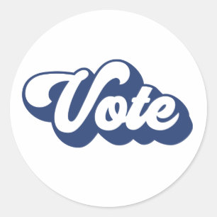 Pegatina de voto azul estilo retro