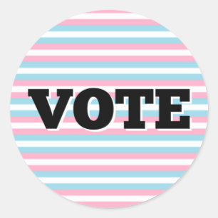 Pegatina de voto sobre el origen del orgullo trans