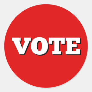 Pegatina de votos en fondo rojo