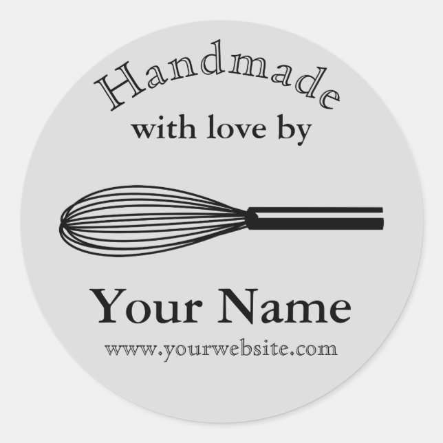 Pegatina de Whisk Baking hecho a mano por su nombr (Anverso)