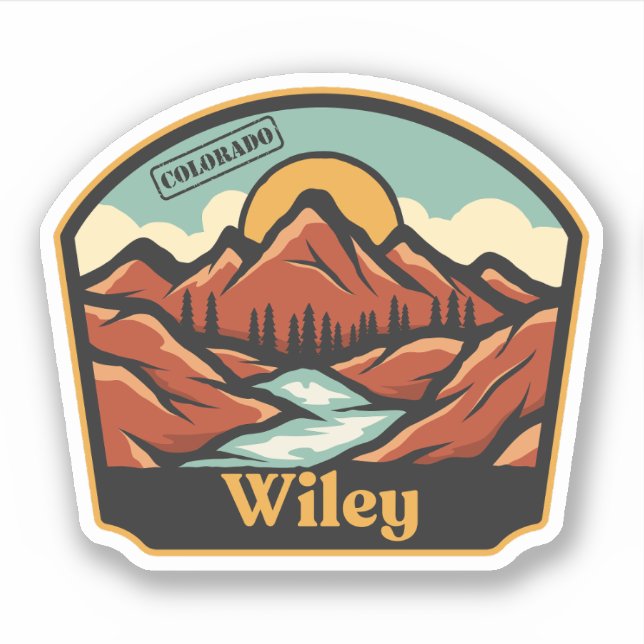 Pegatina de Wiley, Colorado (Anverso)