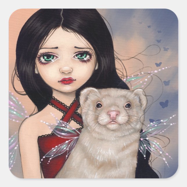 pegatina de "Winged Ferret" (Anverso)