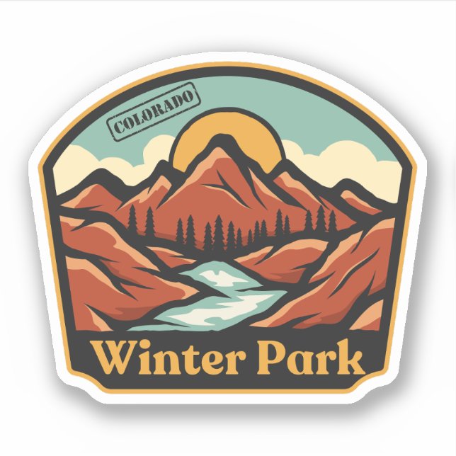 Pegatina de Winter Park, Colorado (Anverso)
