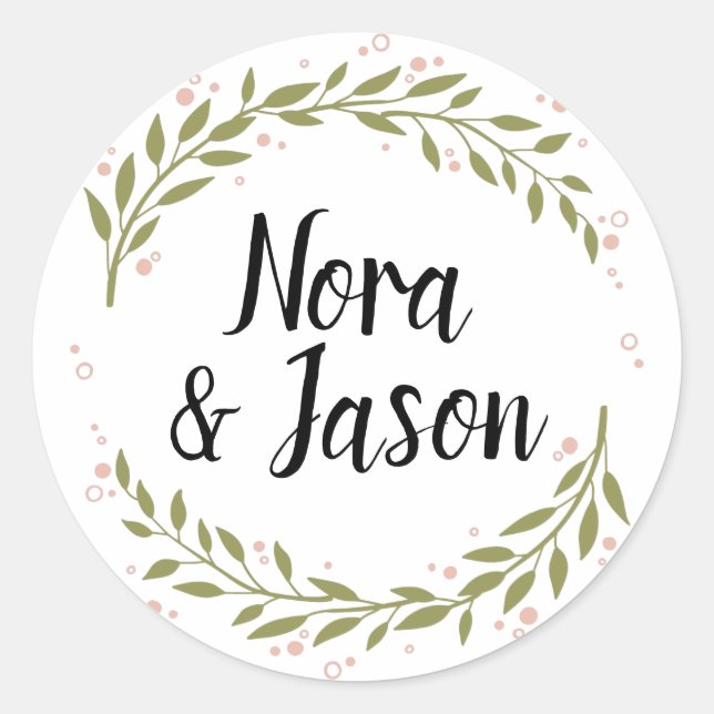 Pegatina de Wreath Personalizable (Anverso)