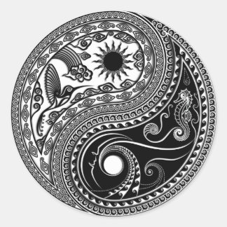 pegatina de Yin y Yang en 3D
