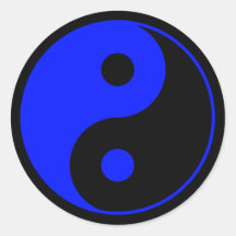 Pegatina de Yin Yang Azul