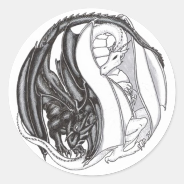 Pegatina de Yin/Yang Dragons (Anverso)