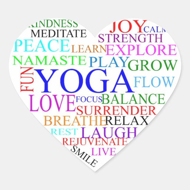 Pegatina de yoga del corazón (Anverso)