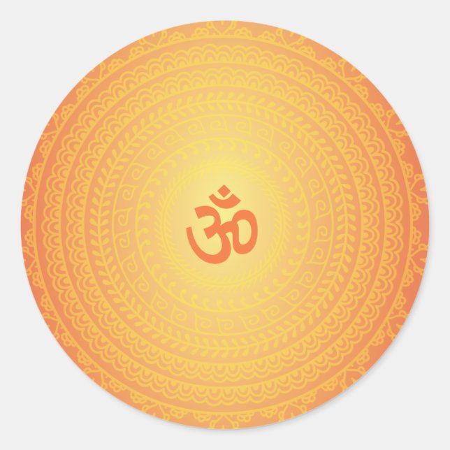 Pegatina de Yoga Om Budista Mandela (Anverso)