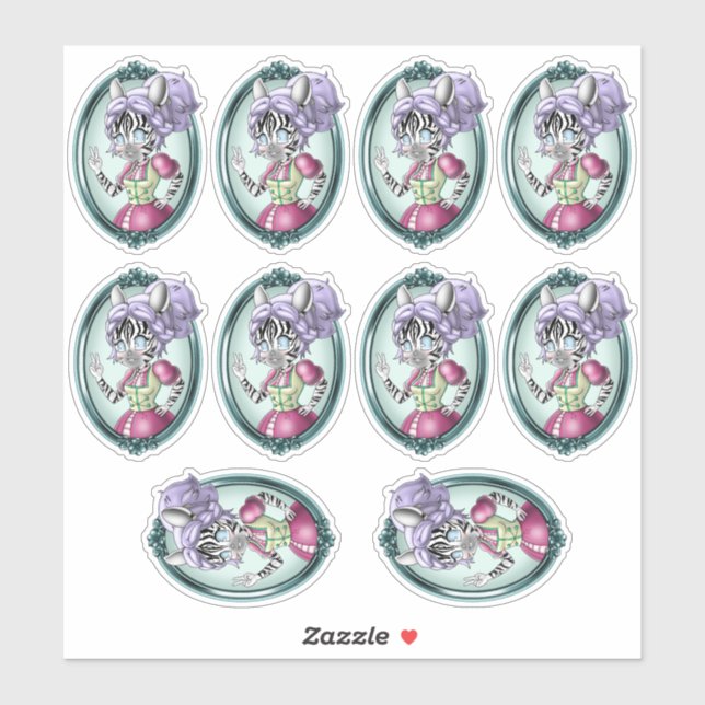 Pegatina de Zebras (Hoja)