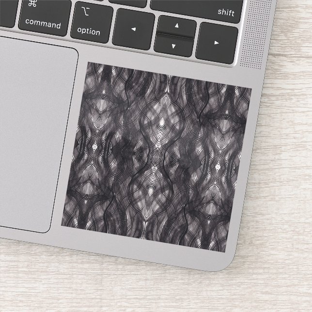 Pegatina Death Abstract Dark Black Watercolor Art (Detalle)