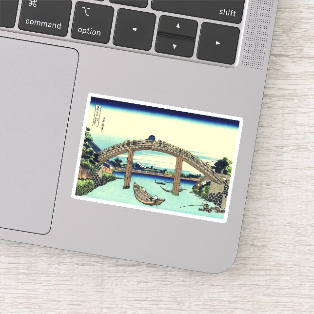 Pegatina Debajo del puente de Mannen en Fukagawa (Detalle)