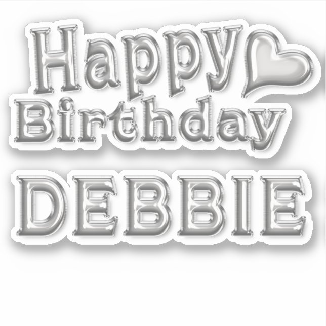Pegatina Debbie Happy Birthday silver Aufkleber Sticker (Anverso)