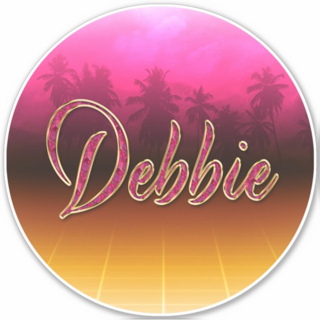 Pegatina Debbie Vorname Name golden pink Aufkleber Sticker (Anverso)