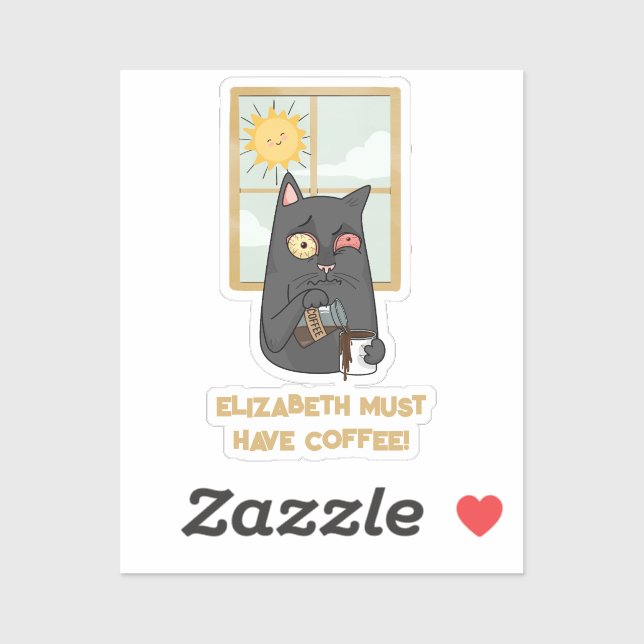 Pegatina Debe tener un gato desquiciado que vierta Java (Hoja)