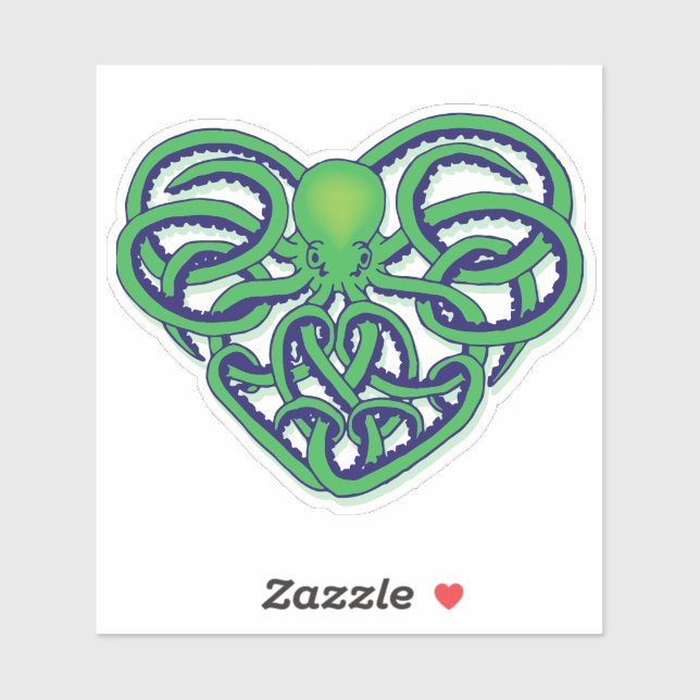 Pegatina Decadencia del diseño del tatuaje del pulpo tribal (Hoja)