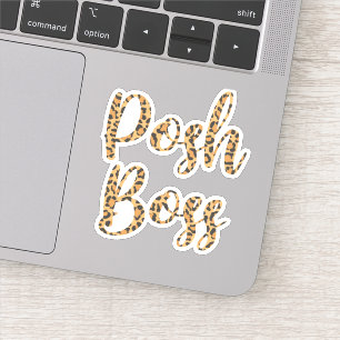 Pegatina Decal de portátil de 3" de Posh Boss Leopardo im