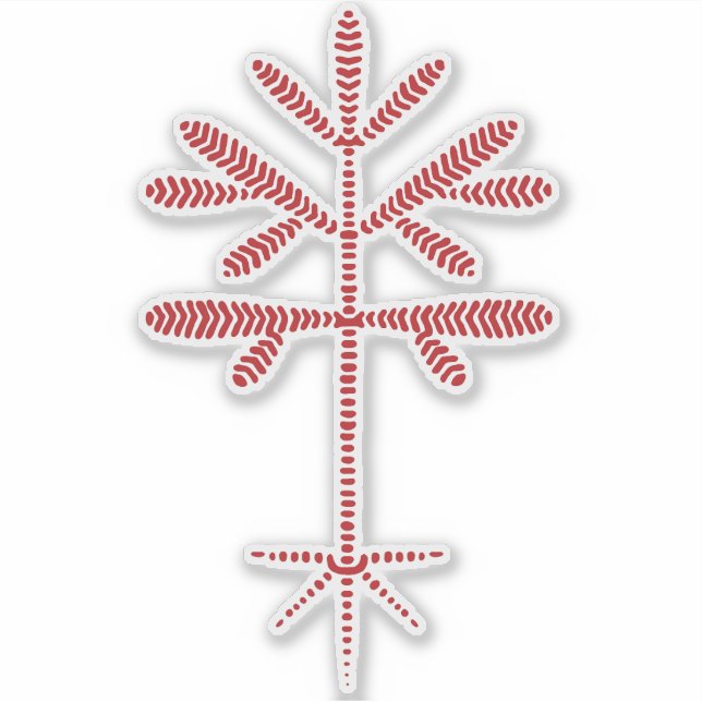 Pegatina Decal de vinilo con un enganche rojo (Anverso)