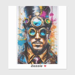 Pegatina Decal de vinilo para retrato de hombre