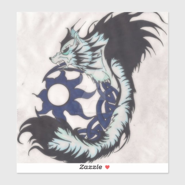 Pegatina Decal tribal Viking Wolf para portátil (Hoja)