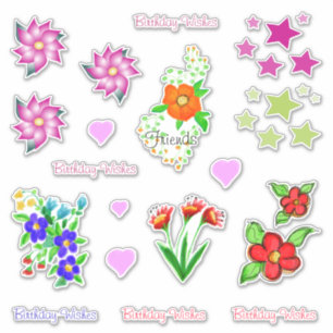 Pegatina Decales florales dulces