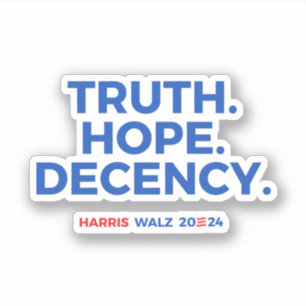 Pegatina Decencia de la Verdad Esperanza - Harris Walz 2024