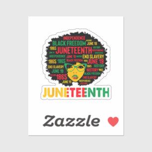 Pegatina Decimoctava mujer reina afroamericana afro negro