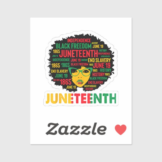 Pegatina Decimoctava mujer reina afroamericana afro negro (Hoja)