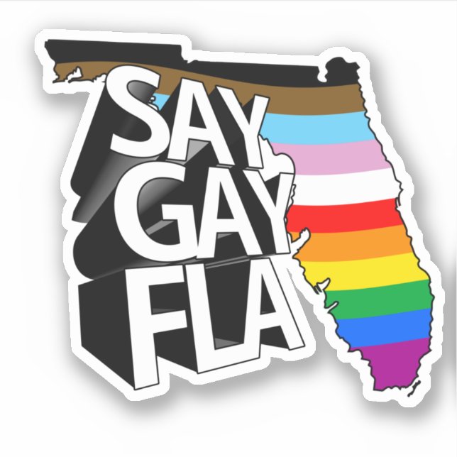 PEGATINA DECIR GAY FLA (Anverso)
