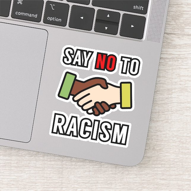 Pegatina Decir No Al Racismo (Detalle)
