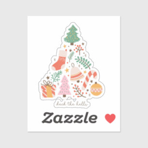Pegatina Deck The Halls Christmas Tree