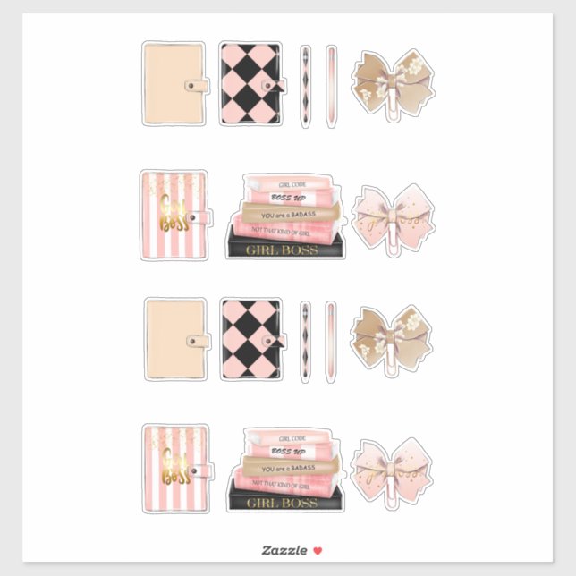 Pegatina Declaciones del planificador de alta moda de chica (Hoja)