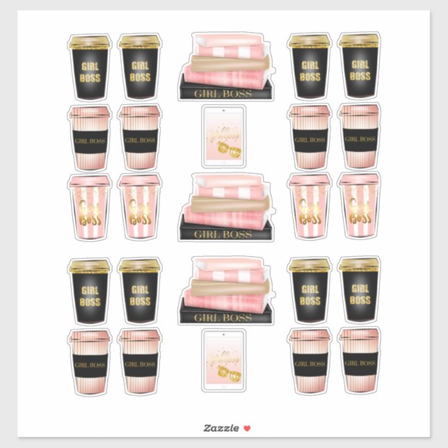 Pegatina Declaciones del planificador de alta moda de chica (Hoja)