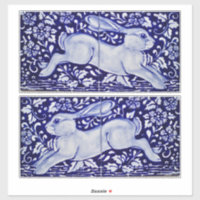 Decoración de conejo azul para 6" Tiles Wall Dedha