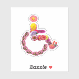 Pegatina Decoración floral en silla de ruedas