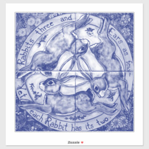 Pegatina Decoración mural de conejo azul de tres hectáreas 