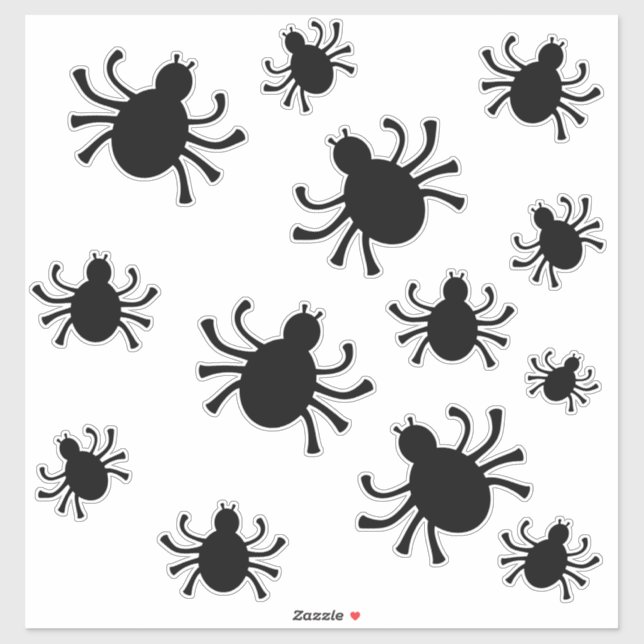 Pegatina Decoraciones de araña negra para Halloween (Hoja)