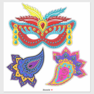 Pegatina Decoraciones de la máscara de gas mardi   Arte de