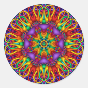 Pegatina decorativo de mandala con colores brillan