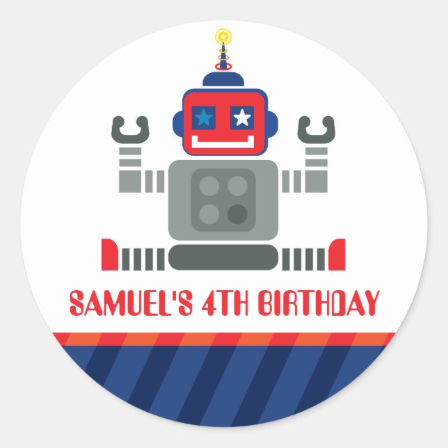 PEGATINA DECORATIVO DEL EVENTO :: robot 3 (Anverso)