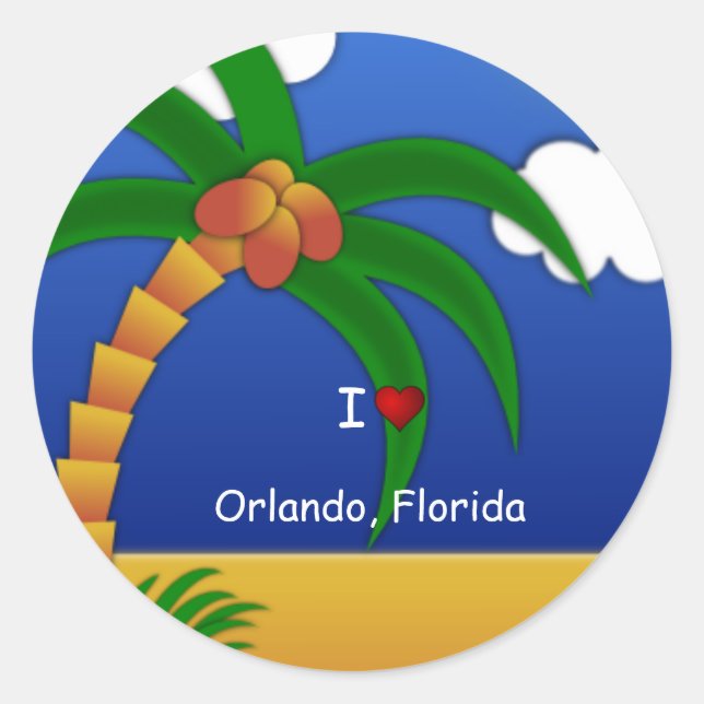 pegatina decorativo "I Love Orlando, Florida" (Anverso)