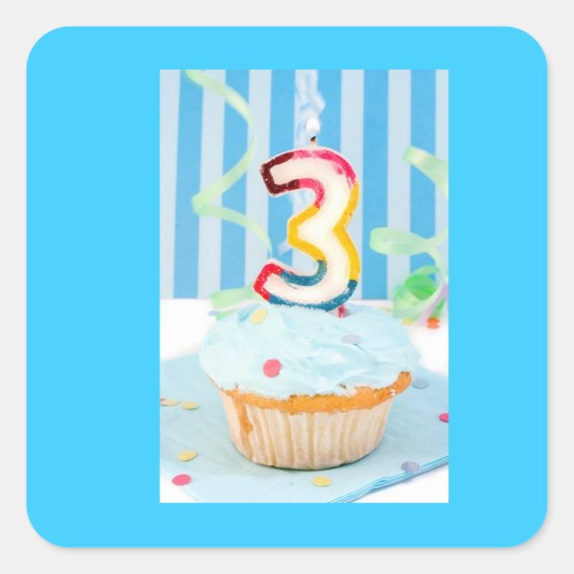 Pegatina decorativo Upsherin - Blue 3 Cupcake (Anverso)