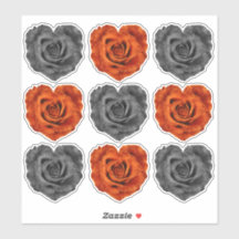 Decorativos Rosas del corazón de Halloween naranja