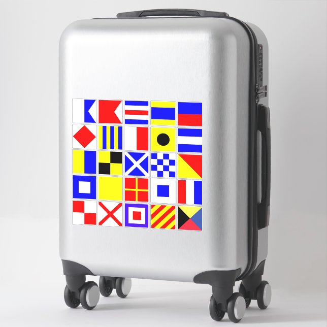 Pegatina Decretos de coche con bandera náutica alpina (Maleta)