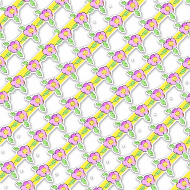 Pegatina Decretos de vinilo de banda de flor rosa (Anverso)